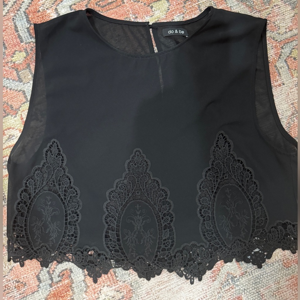 Black sheer top Small